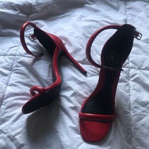 Worn once! Red MissGuided Barely There Heels